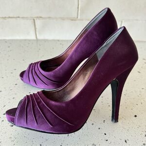 Nina Purple Peep Toe Heels